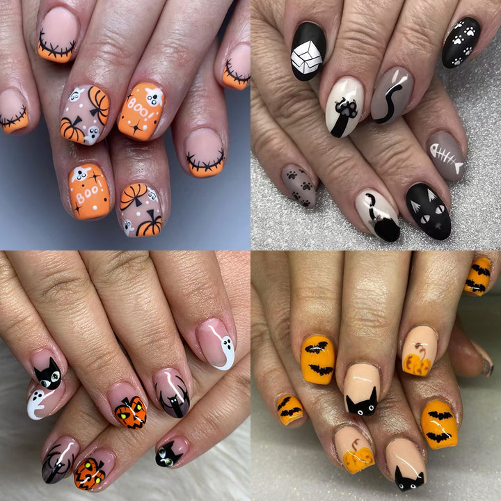 Halloween-Themed Press-On Nail Art Set Bowlift