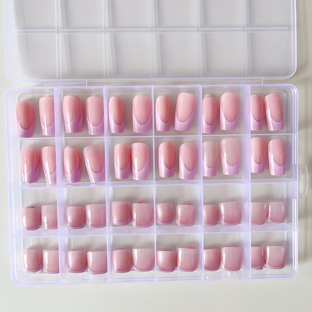 Artificial nail set with elegant gradient and high-gloss surface Bowlift