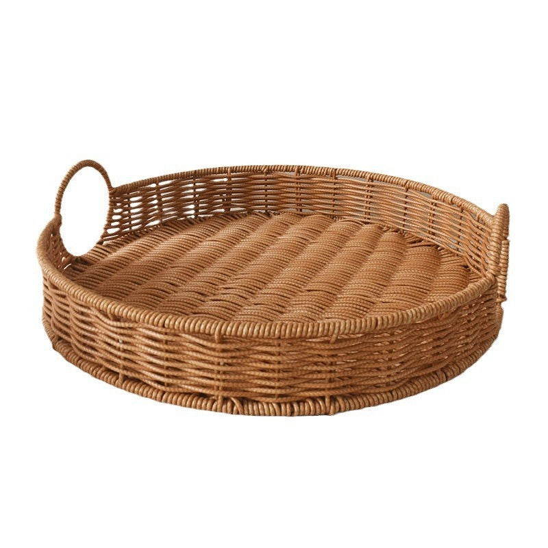 Round Rattan Serving Tray Bowlift