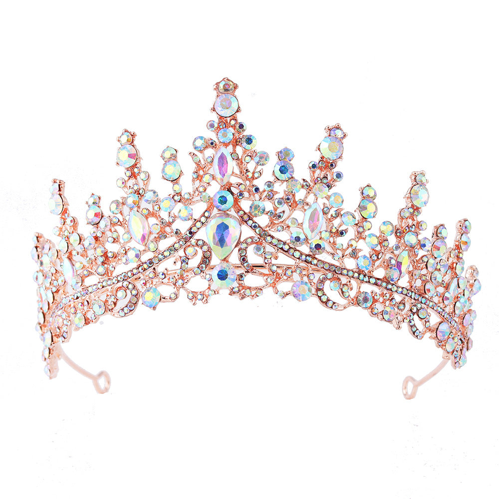 Ladies Rhinestone Tiara with Sparkling Gemstones Bowlift