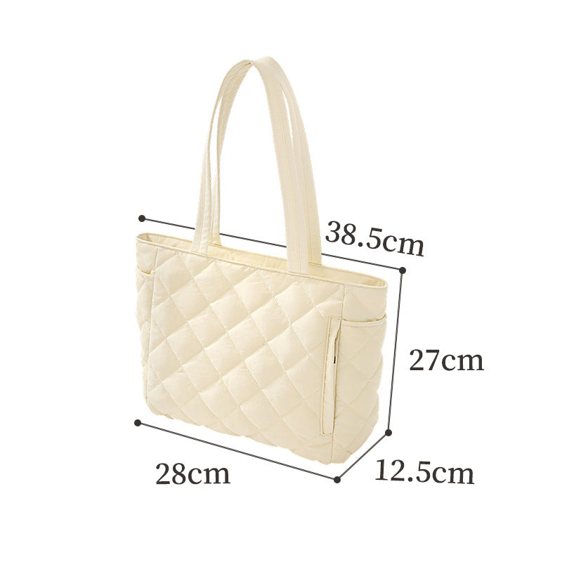 Quilted Multi-Compartment Tote Bag Bowlift
