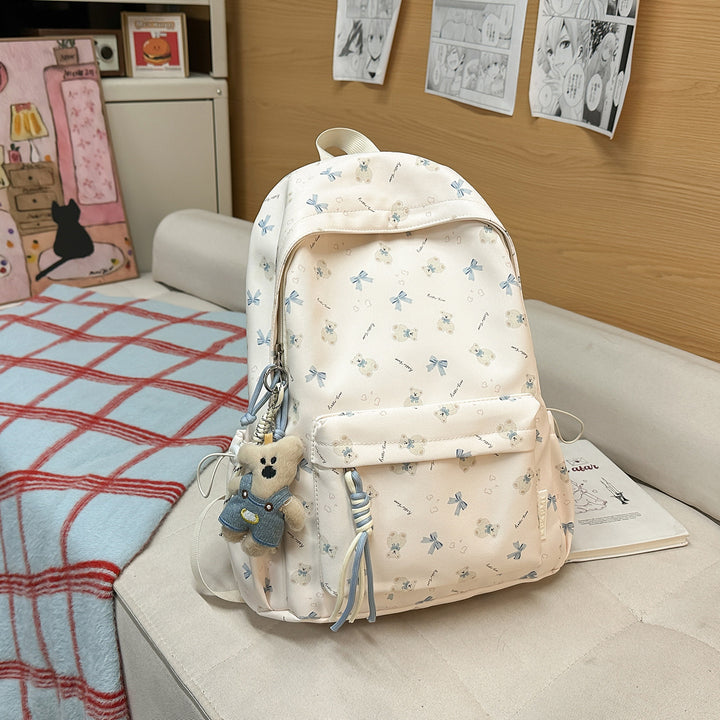 Charming Floral Print Backpack Bowlift