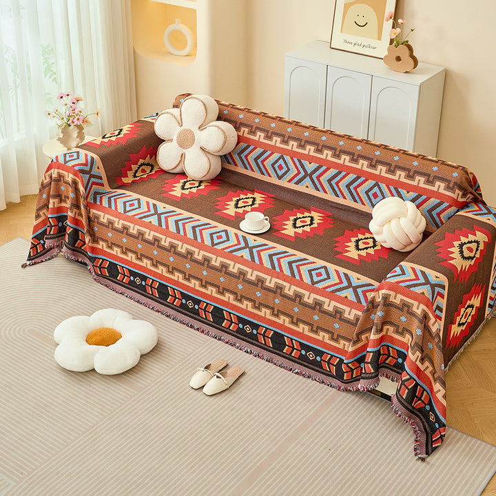 Bohemian Patterned Sofa Throw Blanket