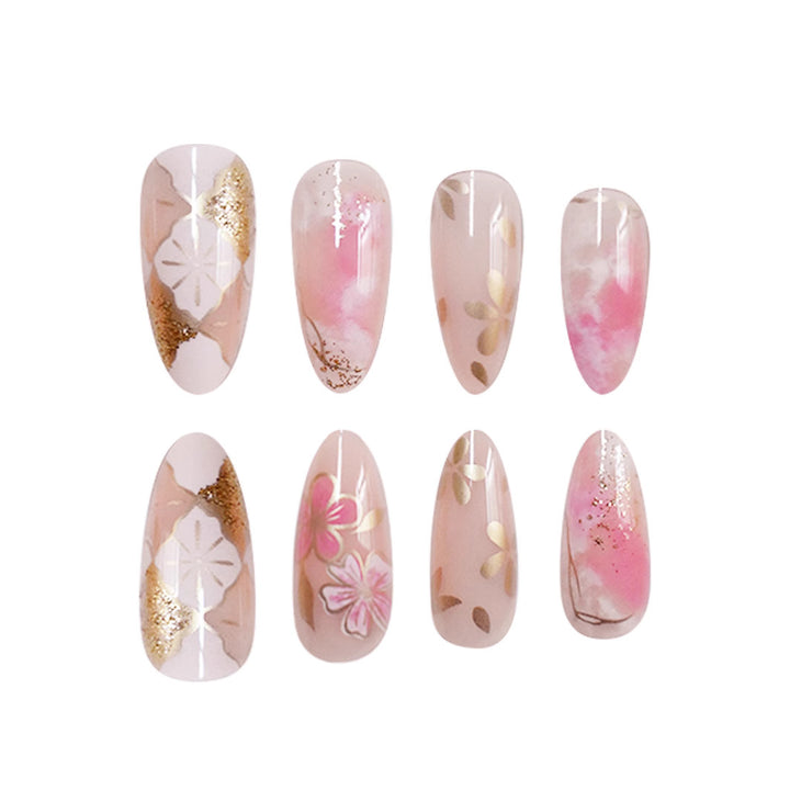 Floral Elegant Press-On Nail Art Set Bowlift