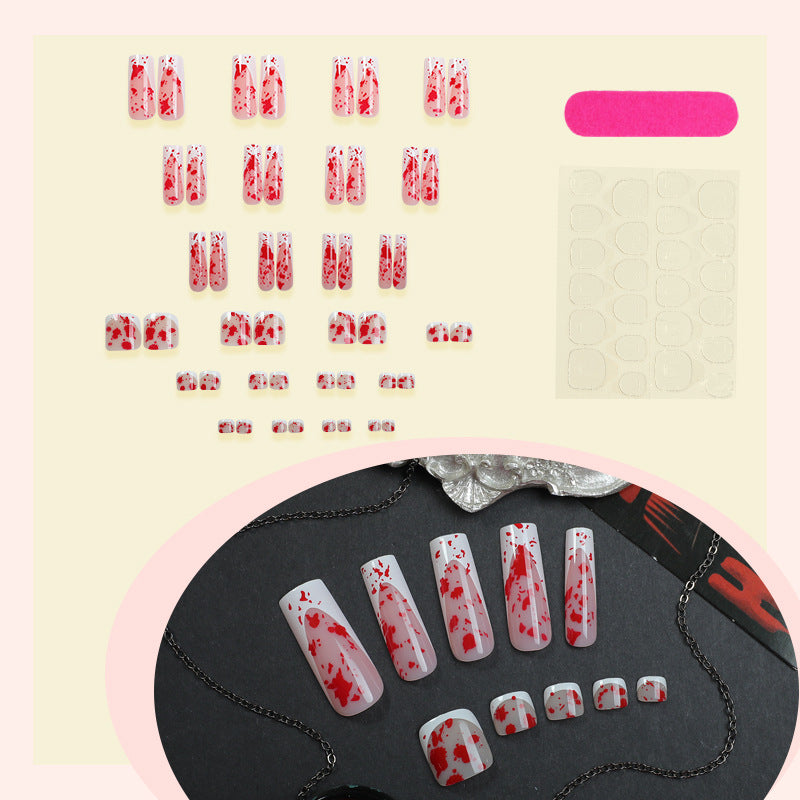 Artistic Marble Design Press-On Nail Set Bowlift
