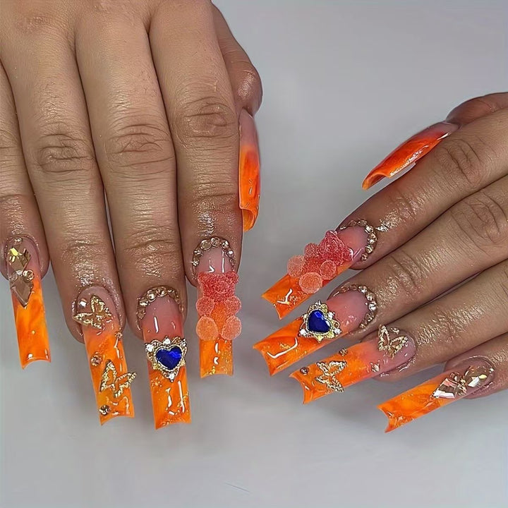 Glamorous Artistic Press-On Nail Extensions Bowlift