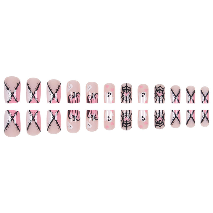 Haunted Ghost-Theme Press-On Nail Art Bowlift
