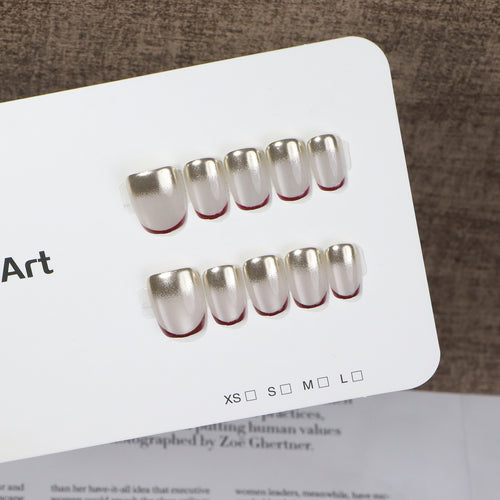 Metallic Glossy Press-On Nail Set Bowlift