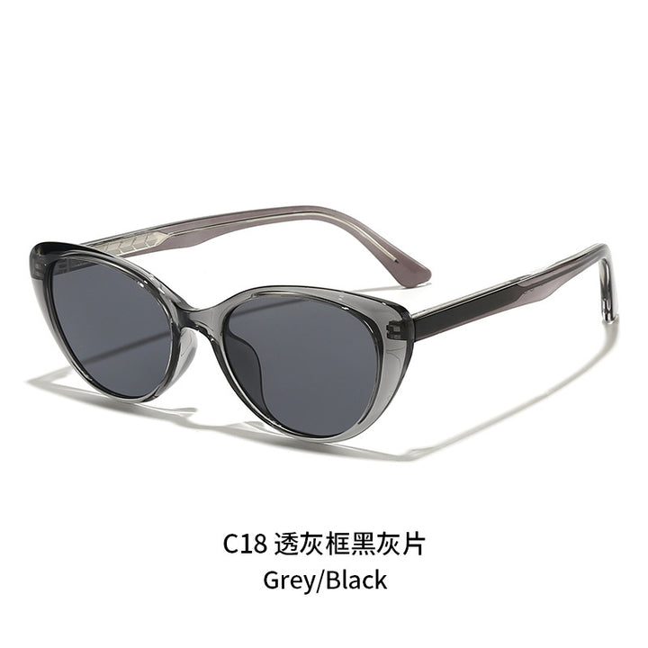 Women's Cat-Eye Sunglasses with Transparent Frame and UV Protection Bowlift