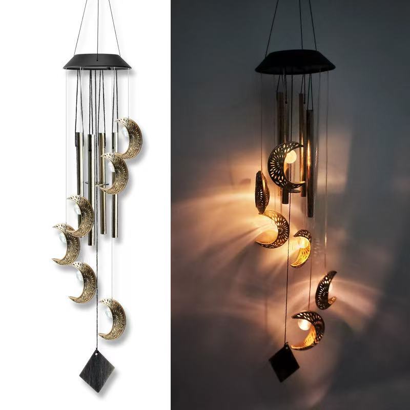 Decorative Hanging Star Wind Chime With Brass Stars And Tubular Aluminum Chimes Bowlift