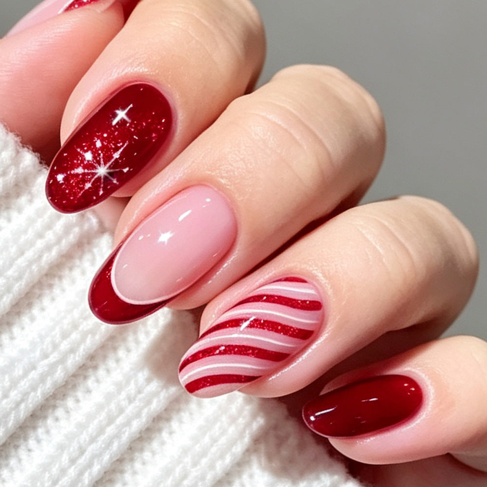 Holiday-Themed Press-On Nail Art Set Bowlift