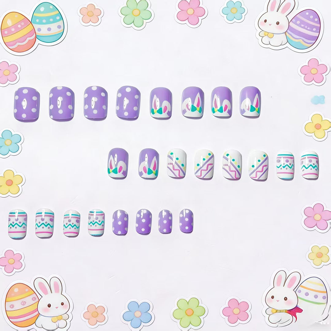 Artificial nails in creative Easter design Bowlift