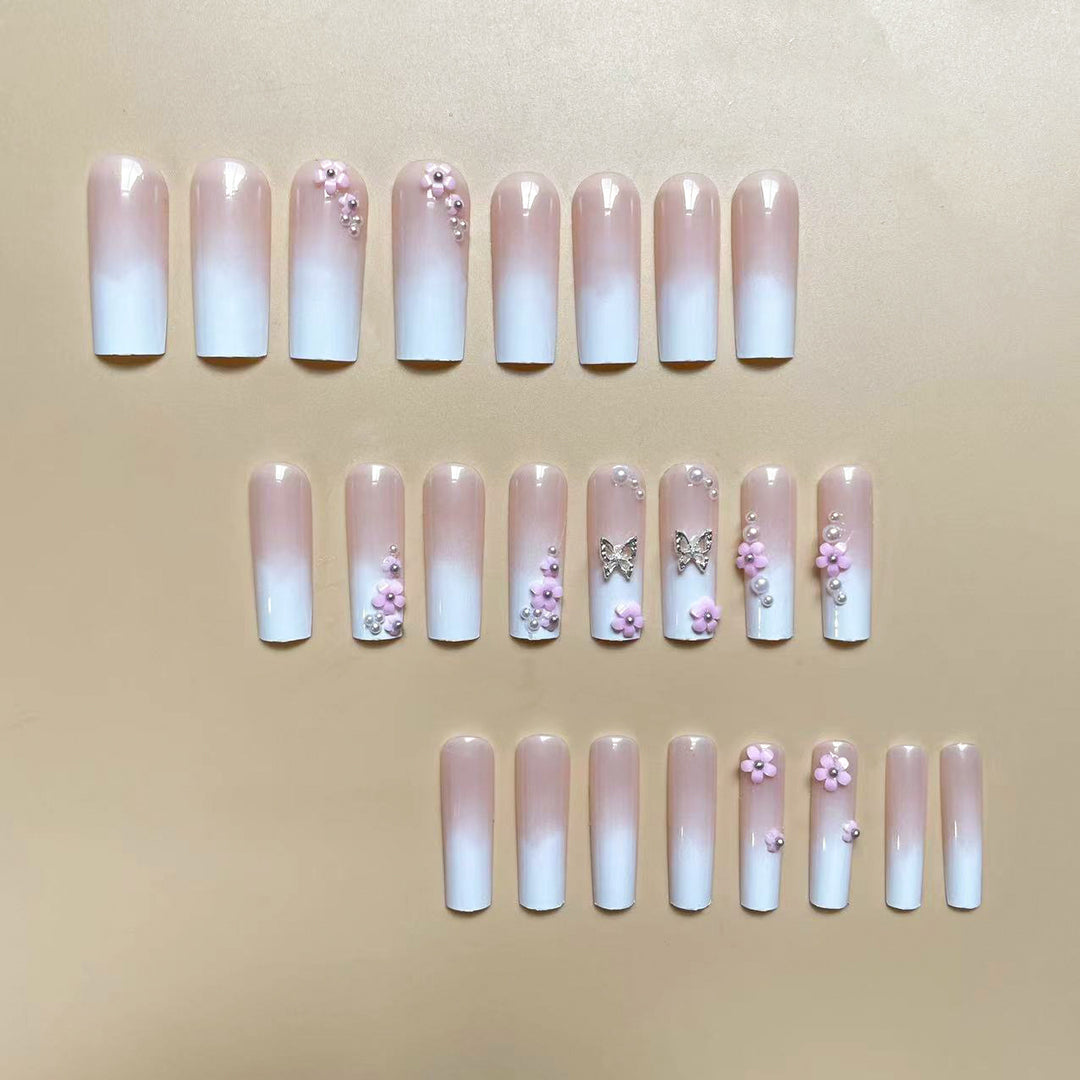 Decorative Floral and Butterfly Nail Extensions Bowlift