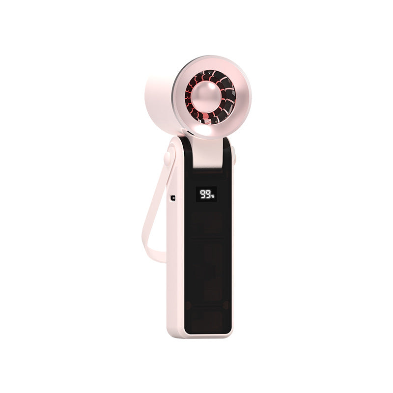 Cooling compact rechargeable handheld precision airflow fan with LED battery indicator and adjustable pivot head Bowlift