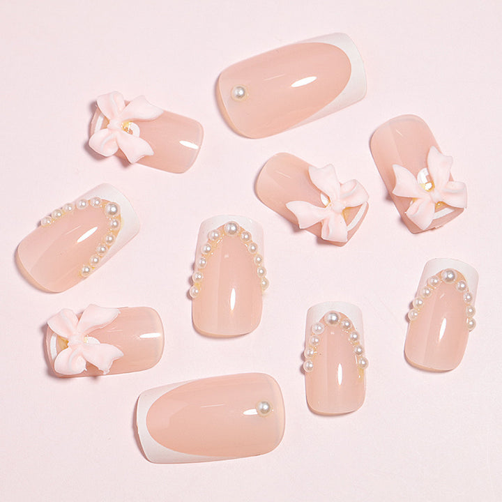 Elegant Decorative Press-On Nail Set Bowlift