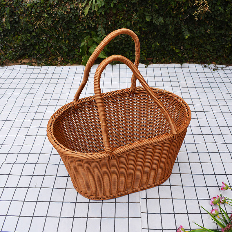Stylish Handwoven Storage Basket with Twin Handles Bowlift