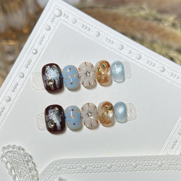 Stylish Glitter Press-On Nail Set Bowlift