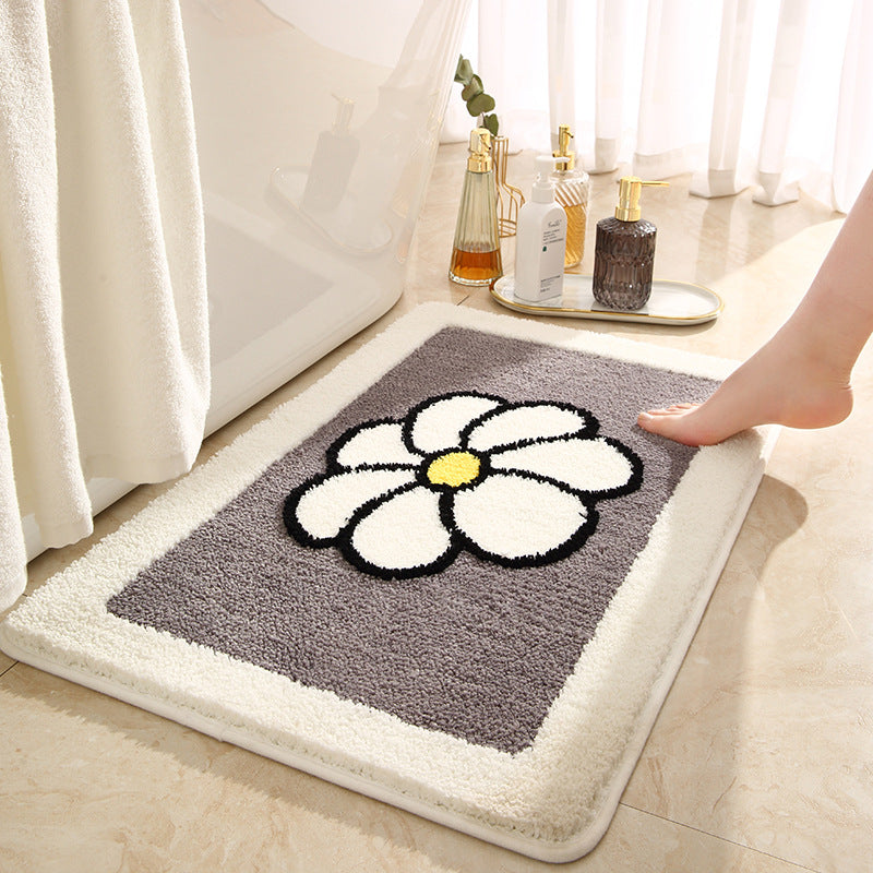 Floral Design Shower Rug