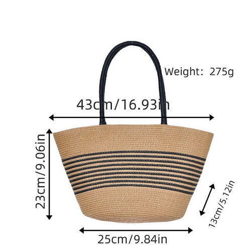 Beach bag with elegant stripe pattern and sturdy shoulder straps Bowlift