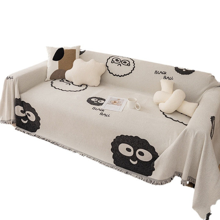Playful Cartoon-Themed Sofa Throw Blanket