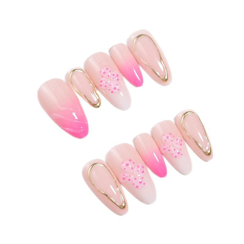 Elegant Ombre Floral Design Press-On Nails Bowlift