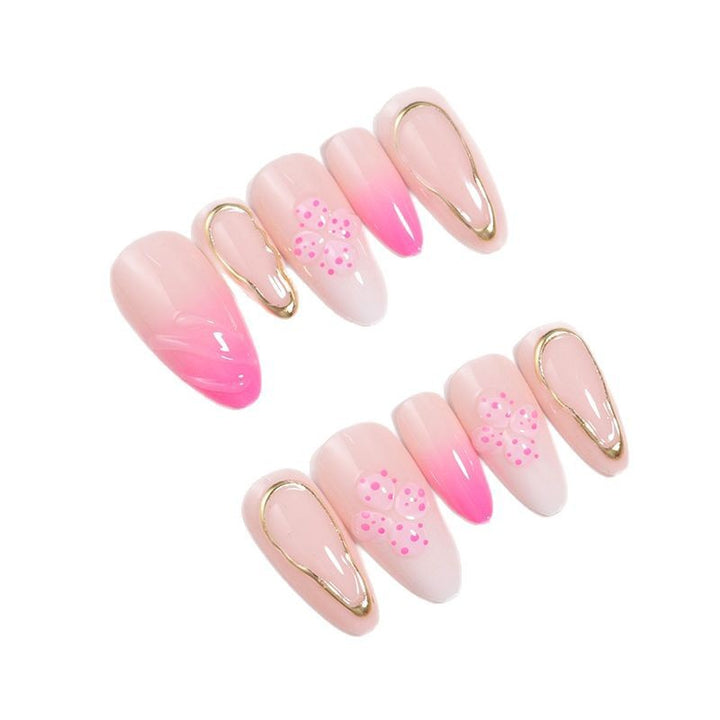 Elegant Ombre Floral Design Press-On Nails Bowlift