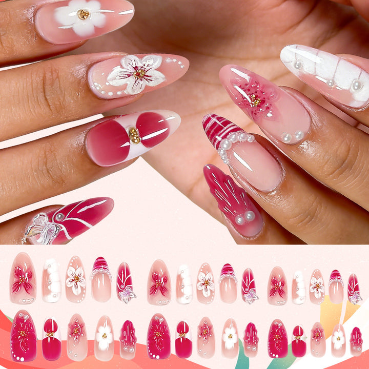 Decorative Floral Press-On Nail Art Collection Bowlift