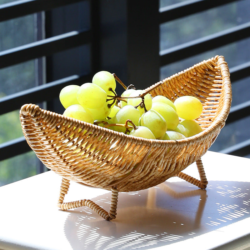 Unisex Original Handwoven Fruit Basket with Elegant Shape Bowlift