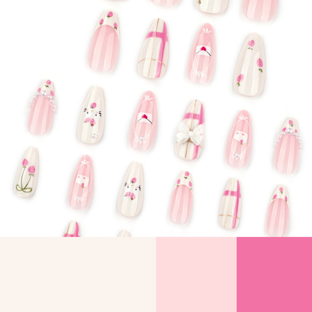 Artful stiletto nails with playful designs and a light 3D effect Bowlift