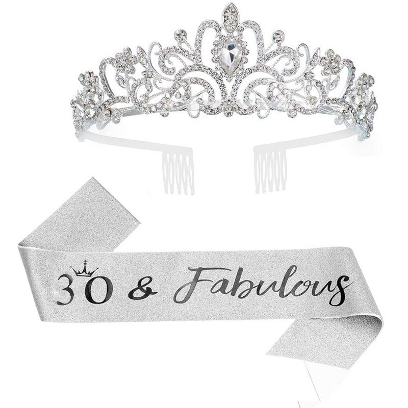Women's Sparkling Crown with Radiant Rhinestone Embellishment Bowlift