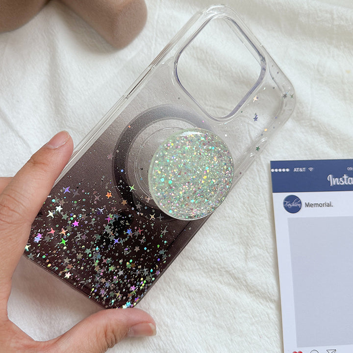 Sparkly Resin Phone Holder And Stand With Full Rotation Base