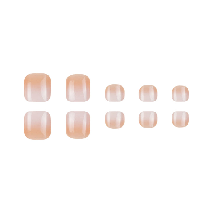 Elegant French Tip Press-On Toenails Bowlift