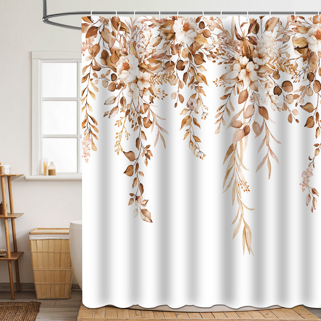 Floral Patterned Bathroom Shower Curtain Bowlift