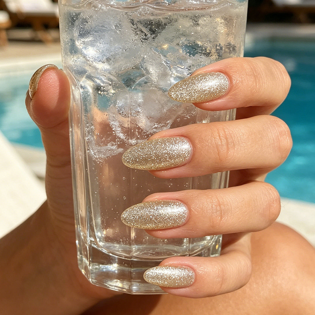 Elegant Glittered Stiletto Press-On Nails Bowlift