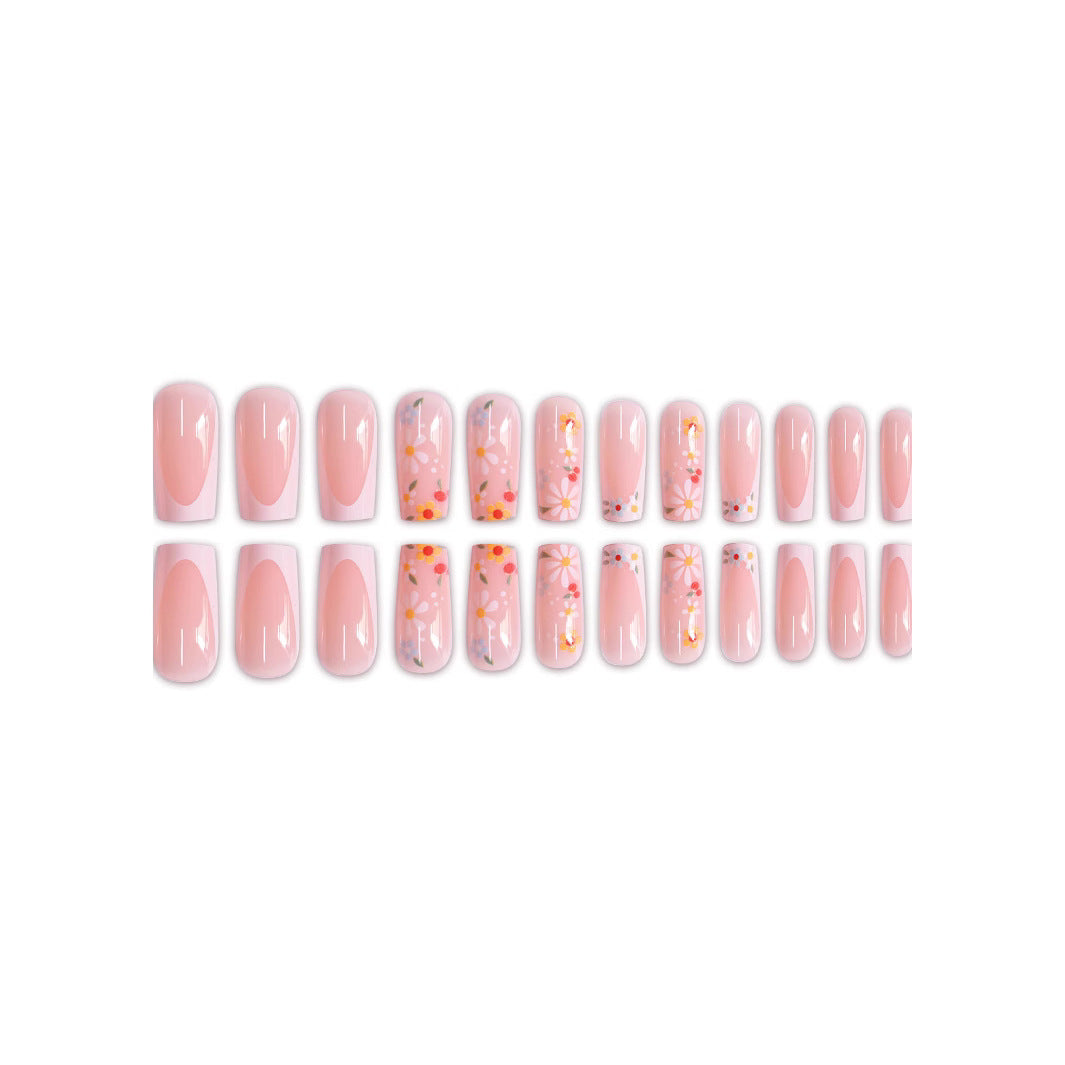 Floral Design Press-On Nail Art Bowlift
