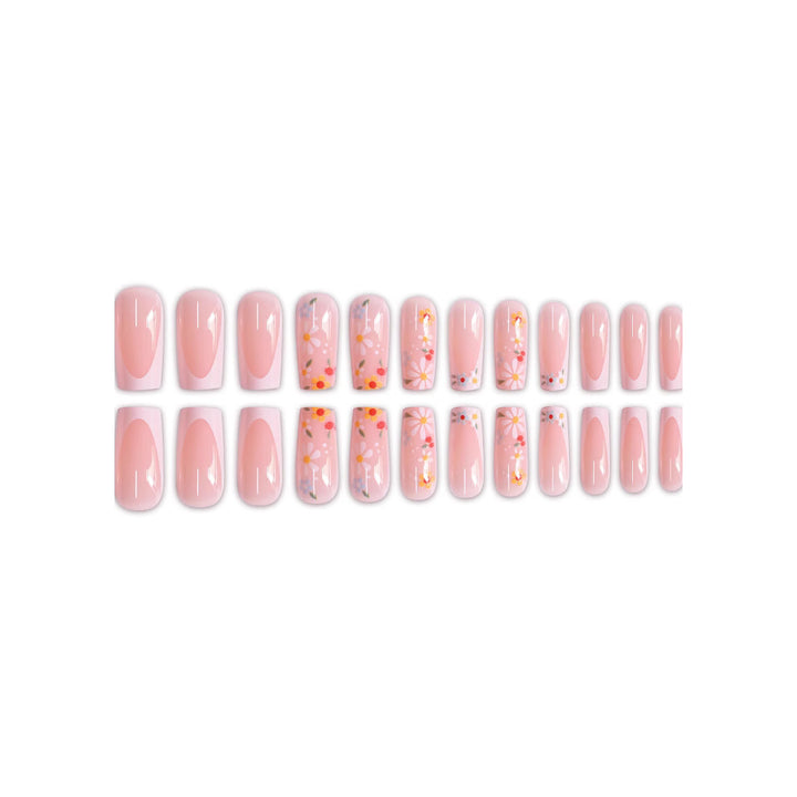 Floral Design Press-On Nail Art Bowlift