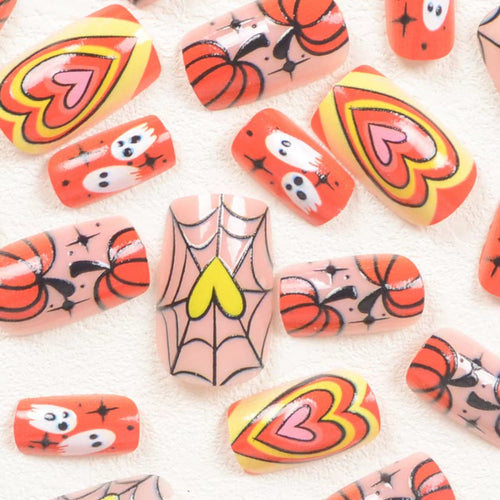 Acrylic nail set with creative autumn designs Bowlift