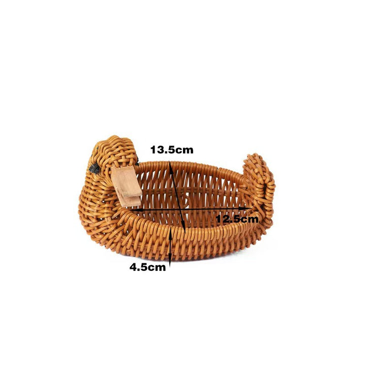 Frog-Shaped Decorative Woven Basket Bowlift