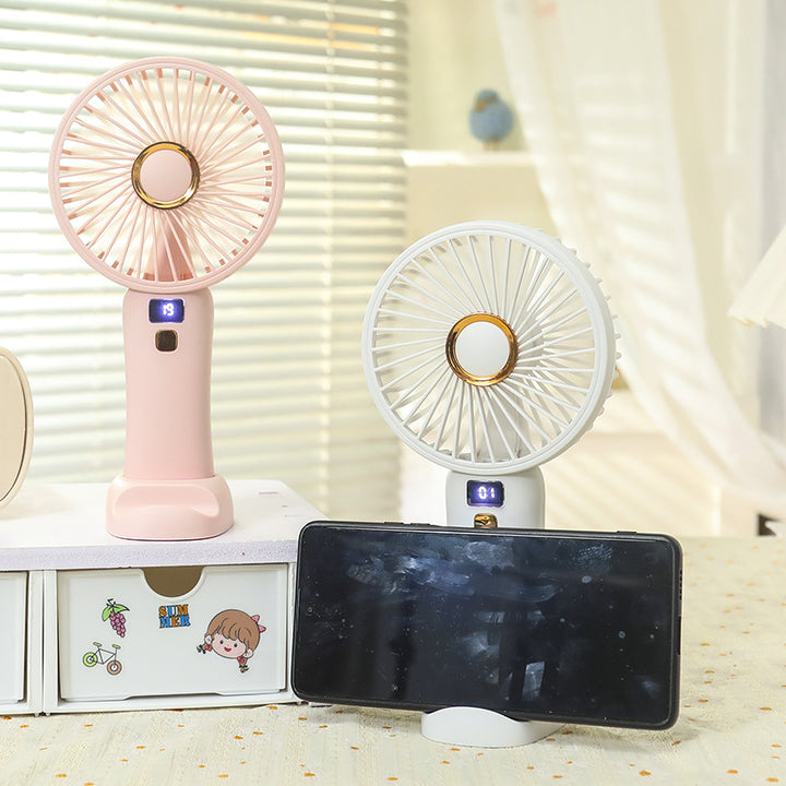 Women Portable Mini Table Fan with LED Display Bowlift