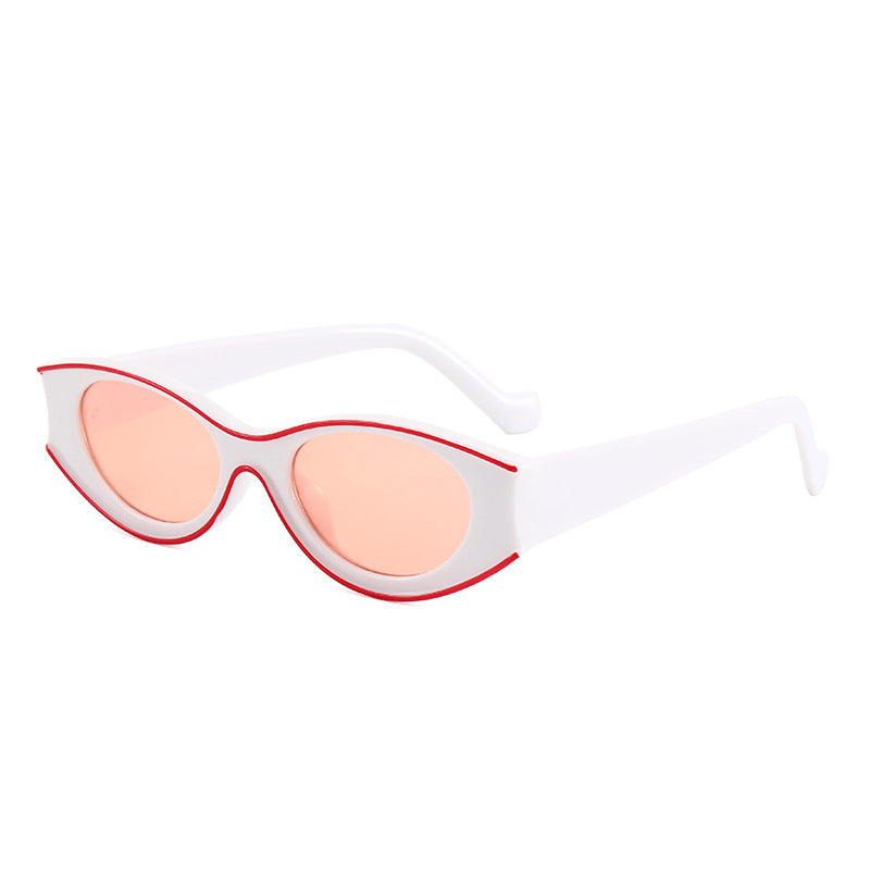 Women's Cat-Eye Sunglasses with Contrasting Frame Design Bowlift