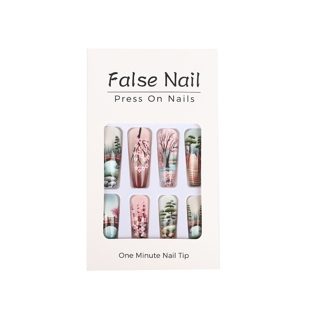 Creative artificial nails in Asian Cherry Blossom Design Bowlift
