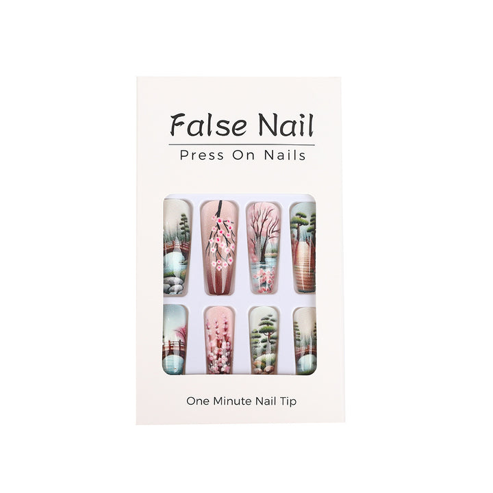 Creative artificial nails in Asian Cherry Blossom Design Bowlift
