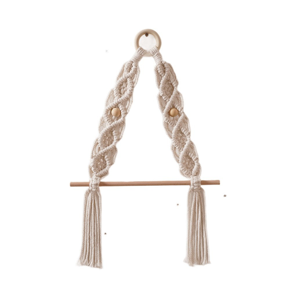 Macrame Hanging Plant Holder with Wooden Rod Bowlift