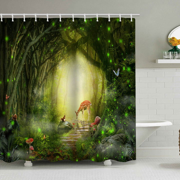 Scenic Garden Print Shower Curtain Bowlift