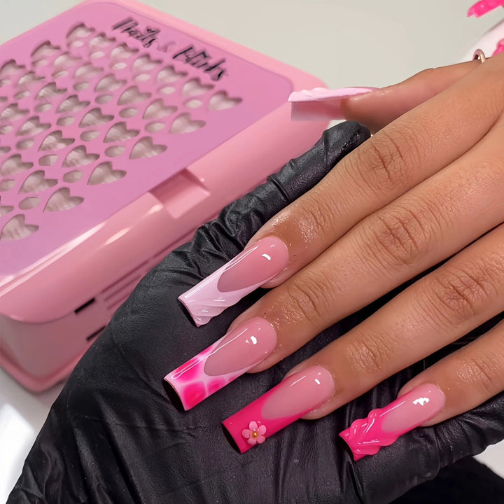 Artistic Floral 3D Press-On Nails Bowlift