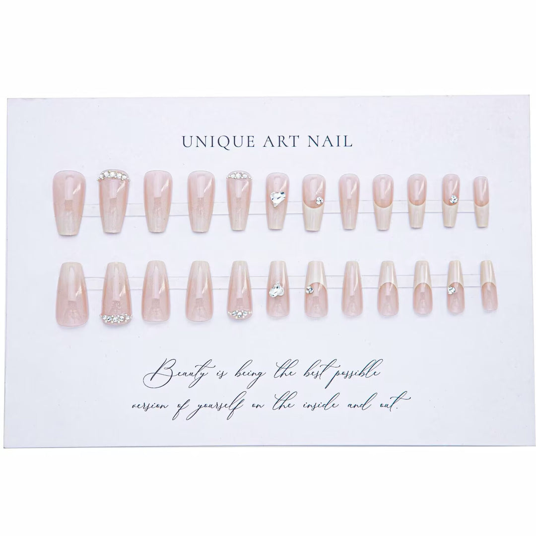 Elegant French Tip Press-On Nail Art Bowlift