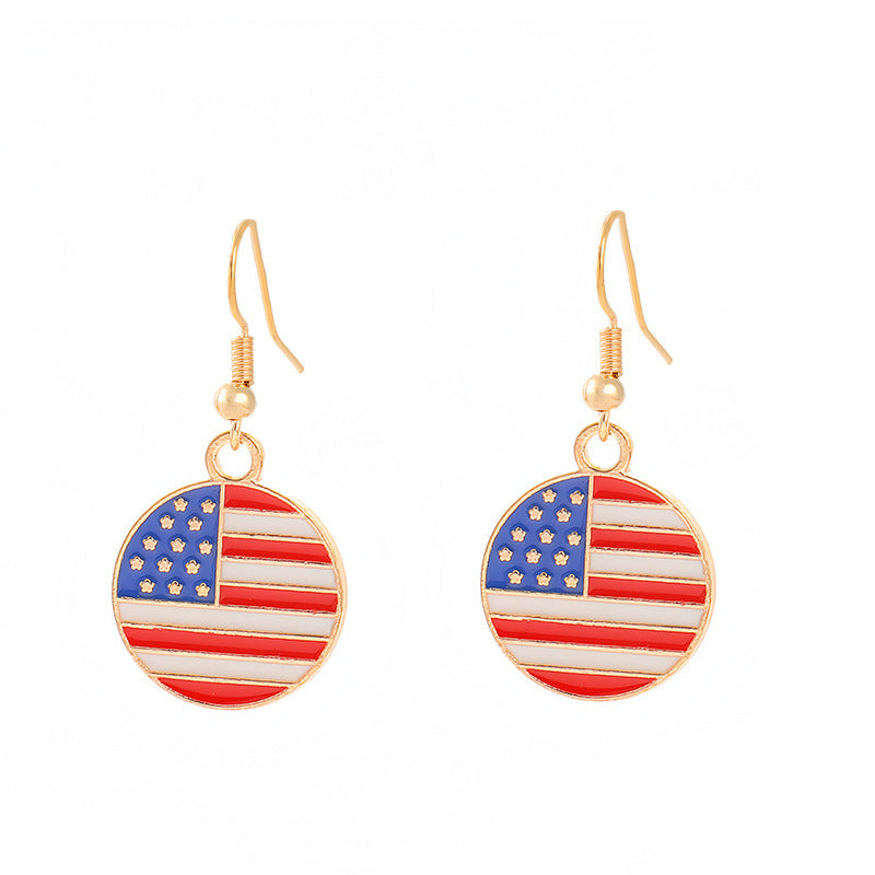 Women nan enamel horseshoe earrings with star motif and fishhook closure Bowlift