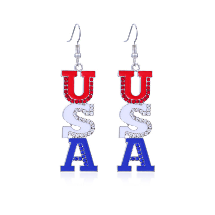 Women's lightweight star earrings with enamel flag design and fishhook Bowlift