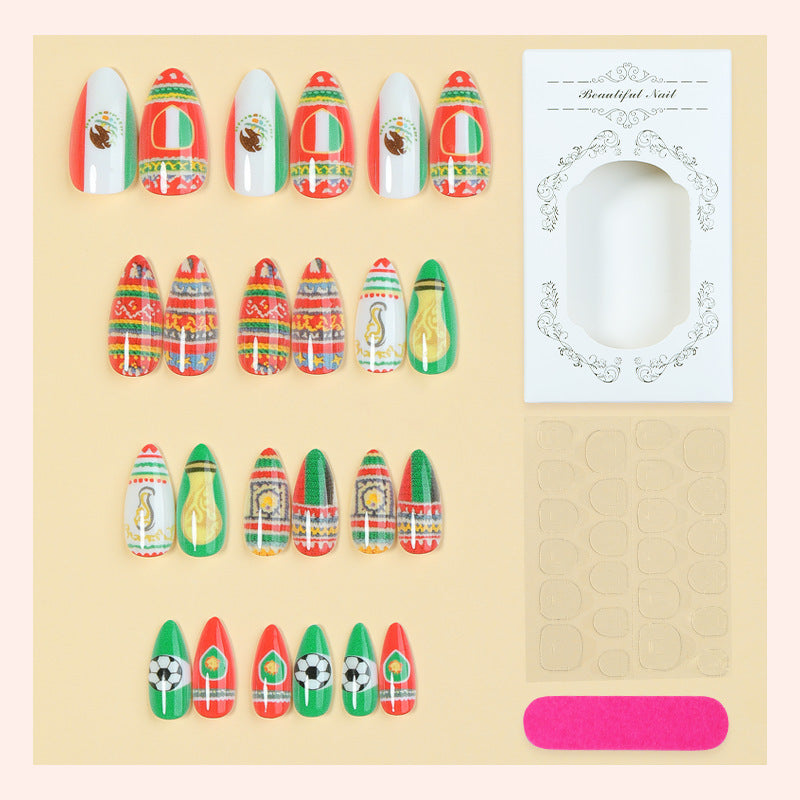 Artificial nail set with festive designs and unique motifs Bowlift