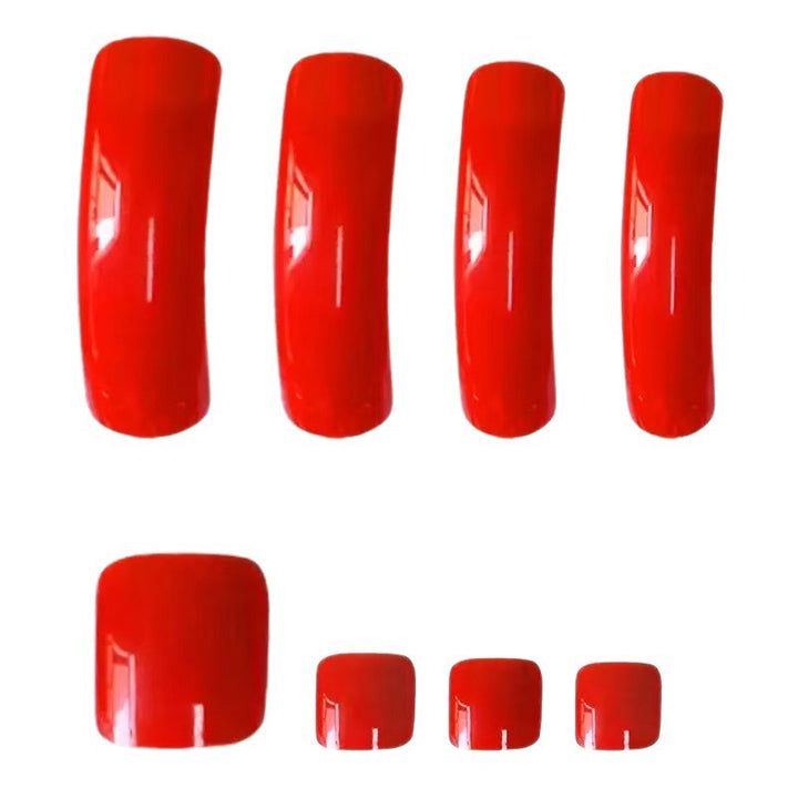 Glossy Long Press-On Nail Set Bowlift